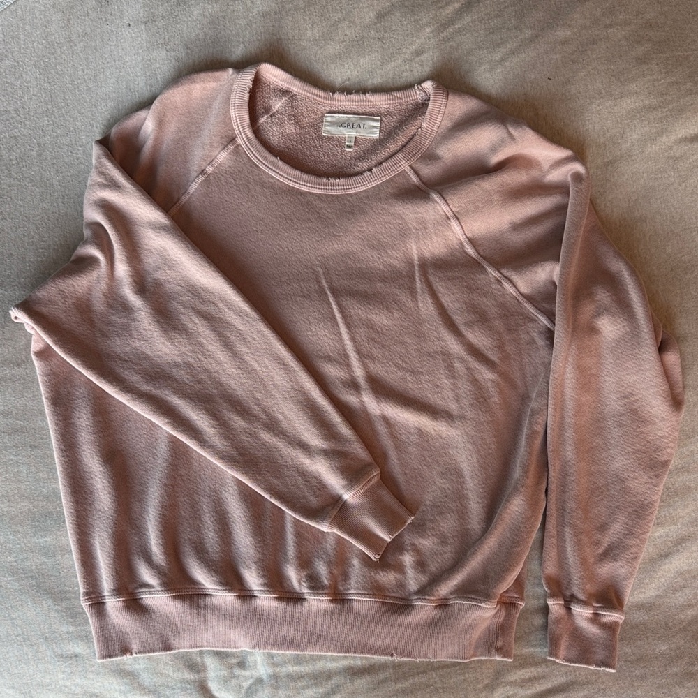 THE GREAT. Blush Textured Crewneck